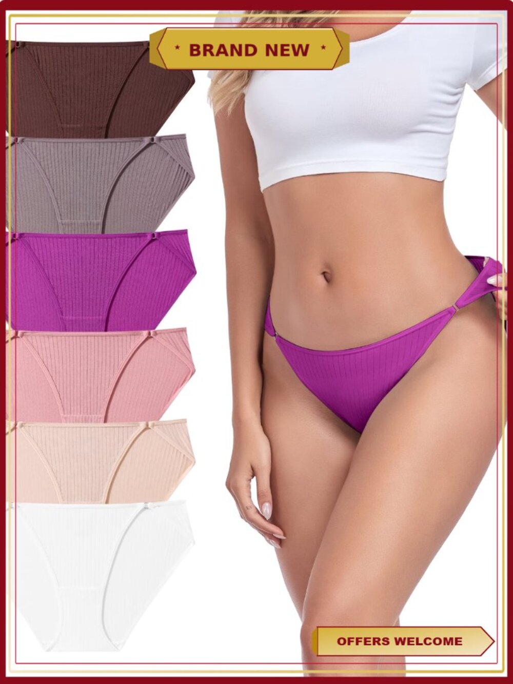 Sexy High Cut Cheeky Bikini Panties Modal Hipster Underwear
